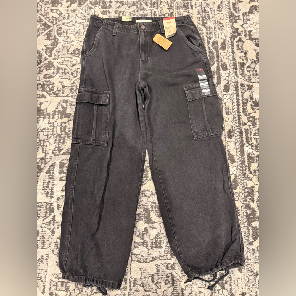 Levi's Charcoal 94 baggy cargo jeans